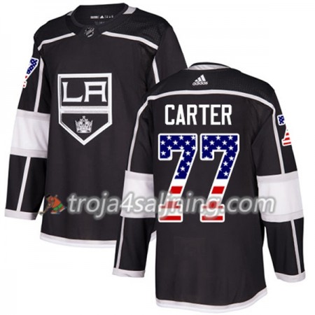 Los Angeles Kings tröja Jeff Carter 77 Adidas 2017-2018 Svart USA Flag Fashion Authentic - NHL Tröjor Herr